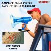 5Core Megaphone Bullhorn Speaker Waterproof 50W Bull Horn Battery Power Cheer Megafono 800 Yards Range Loudspeaker W LED Light Siren Ergonomic Handle