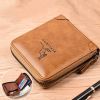 Men's Coin Purse Wallet RFID Blocking Man Leather Wallet Zipper Business Card Holder ID Money Bag Wallet Male